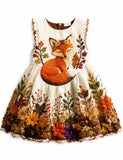 Cute Fox Sleeveless Party Dress