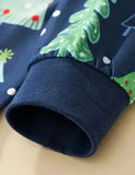 Pigiama blu con stampa albero di Natale