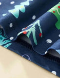 Pigiama blu con stampa albero di Natale