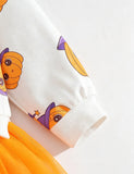 Halloween Thanksgiving Pumpkin Print Sweatshirt + Tulle Skirt Set