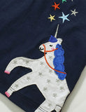 T-shirt polo con applicazione unicorno