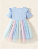 Children's Bow Gradual Change Tulle Princess Dress