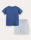 Ensemble t-shirt à manches courtes et short imprimé d'été