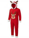 Christmas Family Matching Bear Fleece Hooded Zip-Up Pajamas