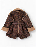 Leopard Print Sherpa Trim Belted Coat
