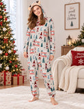 Christmas Tree Family Matching Fleece Hooded Zip-Up Pajamas