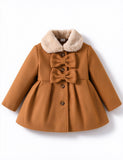 Caramel Bow Wool Coat