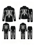 Halloween Skeleton Print Family Matching Pajama Set