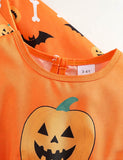 Halloween Print Dress + Cardigan Set