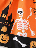 Halloween Print Dress + Cardigan Set