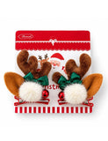 Christmas Reindeer Appliqué Floral Bow Tulle Dress