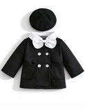 Bow Front A-Line Coat + Hat 2PCS Set