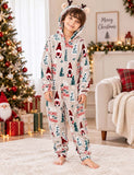 Christmas Tree Family Matching Fleece Hooded Zip-Up Pajamas