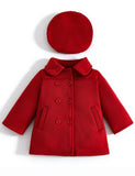 Bow Front A-Line Coat + Hat 2PCS Set