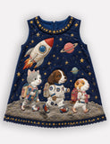 Back To School Astronaut Animals Dress
