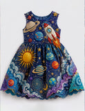 Back To School Galaxy Solar System Dress