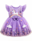 Unicorn Fantasy Floral Tulle Party Dress