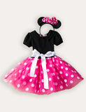 Tüllkleid mit Schleife und Stirnband