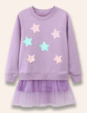 Sequined Star Tulle Skirt Sweatshirt