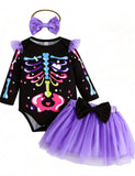 Halloween Skeleton Romper Skirt