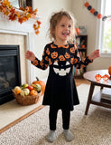Halloween Pumpkin Ghost Vest Dress Set