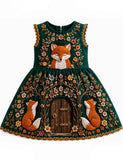 Autumn Fox Woodland Garden Party Dress