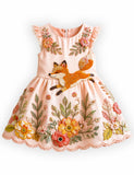 Forest Fox Appliqué Party Dress