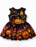 Halloween Black & Pumpkin Party Dress