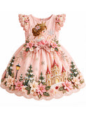 Christmas Princess Snow Castle Party Dress