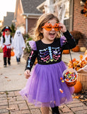 Halloween Colorful Skeleton Tulle Dress