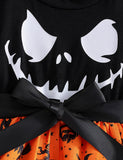 Halloween Pumpkin Print Long-sleeved Dress