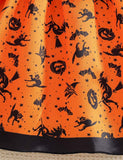Halloween Pumpkin Print Long-sleeved Dress