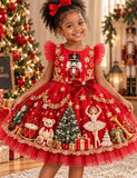 Nutcracker Embroidered Toyland Christmas Tulle Party Dress