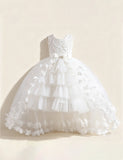 Enchanted Rose Tiered Red Tulle Gown