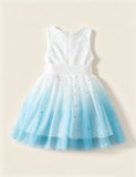 Sleeveless Gradient Star Tulle Princess Dress