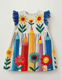 Fun Pencil Back to School Appliqué Dress