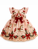 Christmas Carousel Bow Party Dress