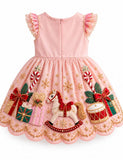 Nutcracker Appliqué Toy Land Christmas Party Dress