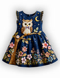 Magic Owl & Moon Party Dress