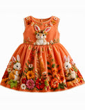 Autumn Floral Bunny Party Dress