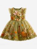 Autumn Floral Bunny Party Dress