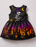 Halloween Magic Skeleton Party Dress