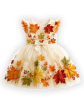Maple Leaves Tulle Party Dress