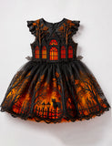 Halloween Haunted House Tulle Party Dress