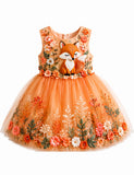 Floral Fox Tulle Party Dress