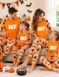 Halloween Glow In The Dark Pumpkin Print Family Matching Pajamas