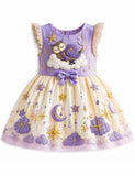 Owl and Moon Appliqué Party Dress