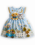 Cute Puppy And Kitten Party Dress