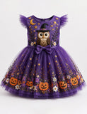 Halloween Magic Owl Haunted House Tulle Dress