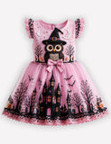 Halloween Magic Owl Haunted House Tulle Dress